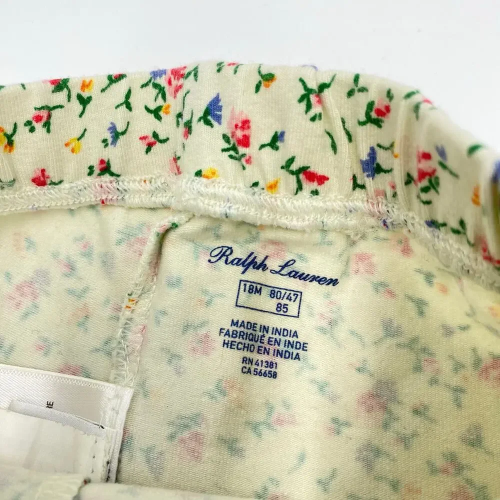 Ralph Lauren Baby Girl's Mini Floral Pull On Pants Size 18M